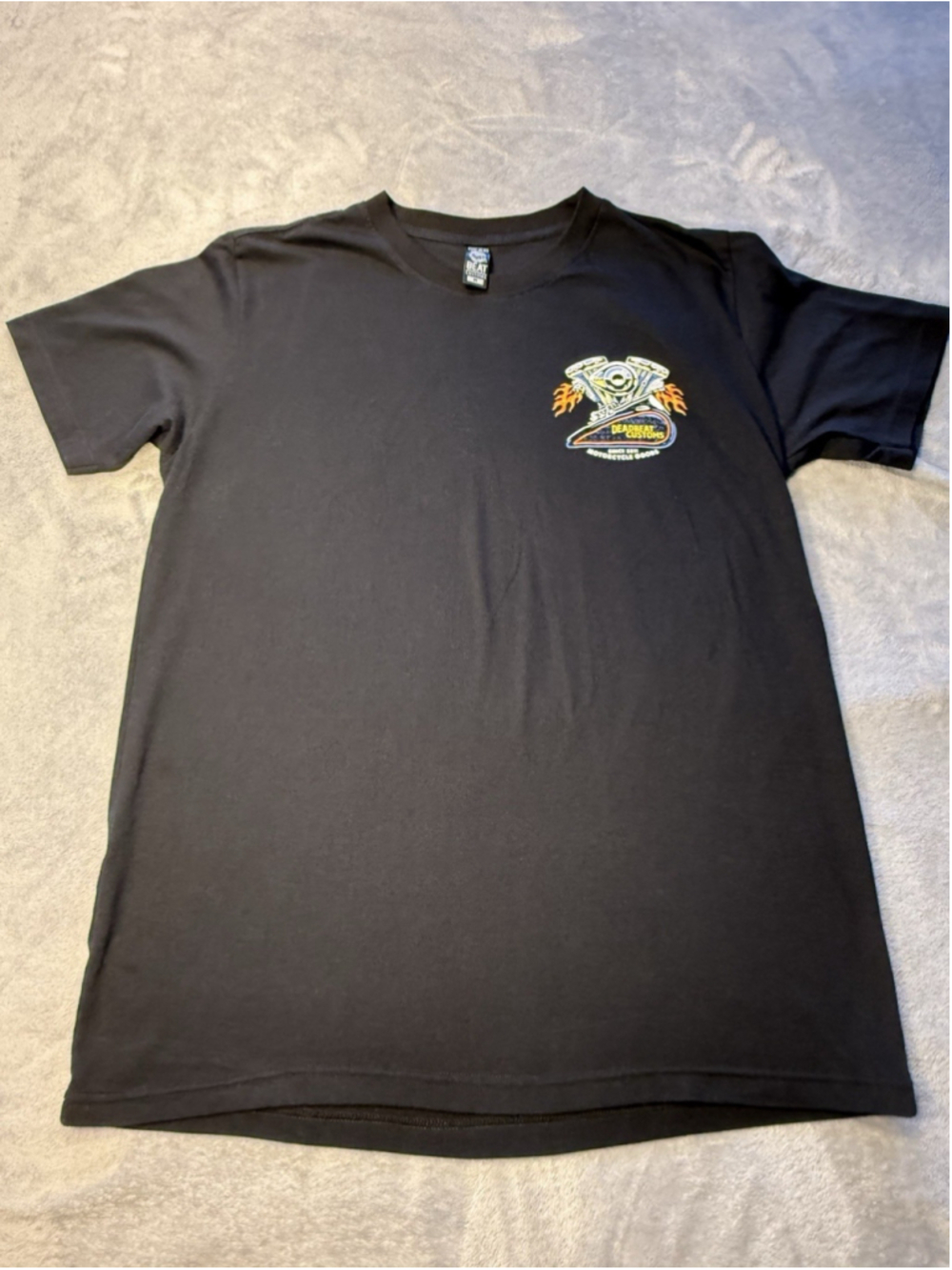 Deadbeat Customs Motorcycle Black T-Shirt M